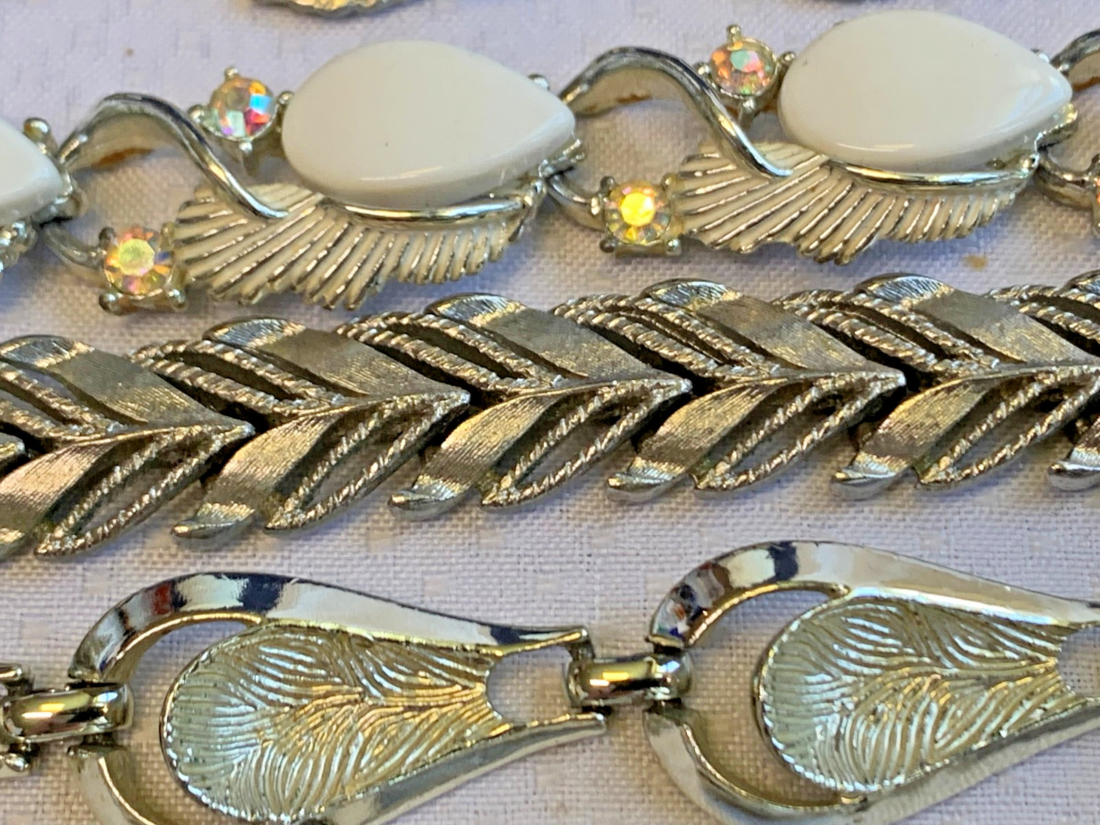 Vtg Necklace Lot Costume Jewelry Coro Monet Rhinestones Lucite Faux Gemstones