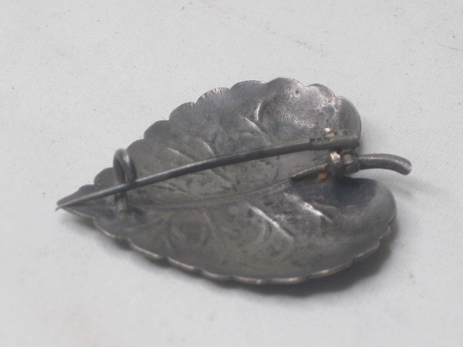 vintage antique detailed nature leaf 800 silver brooch pin jewelry 6.88 gr