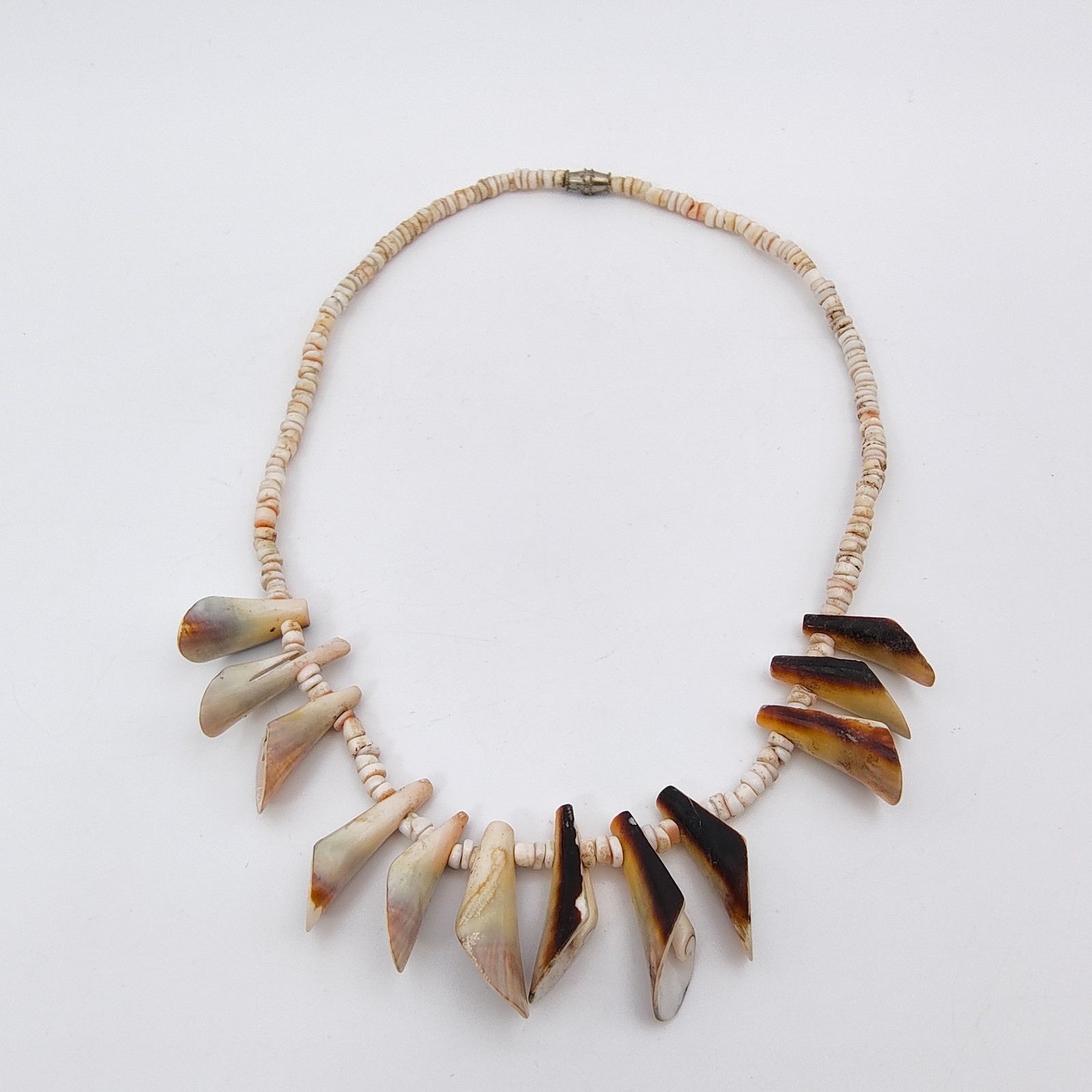 Vintage Spiny Shell Choker Necklace Natural Bohemian Beach Surfer Vibe 16″