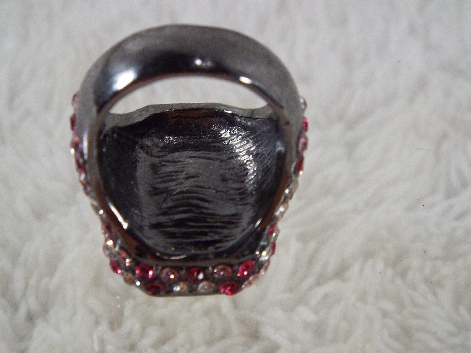 Gunmetal Pink Rhinestone RING – Size 8.5 (D64)