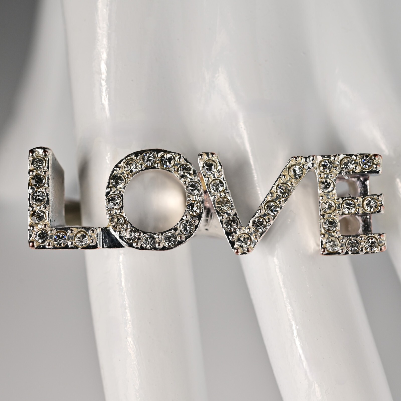 LOVE Letter Original Vintage Rhinestone Designer Cubic Zirconia Dual Estate Ring