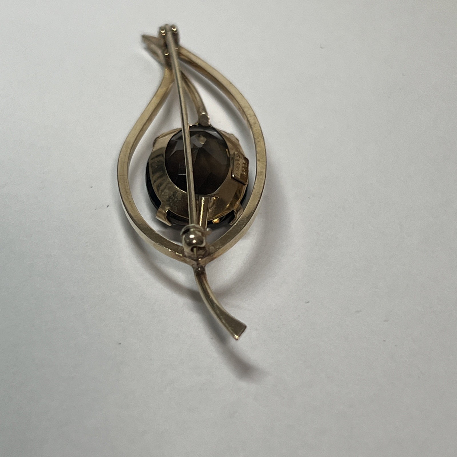 VIntage Jewelry 4 WINARD Faceted Smokey Topaz Leaf Brooch 12KT Gold Filled