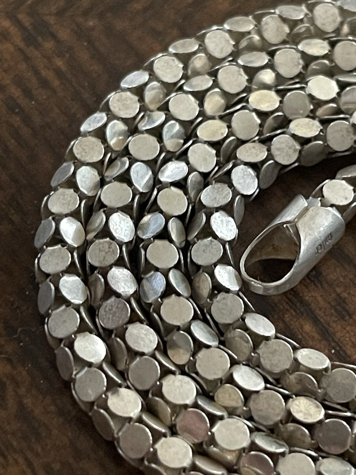 MILOR ITALY 22” Popcorn Design Necklace ~ Platinum Plated 925 Sterling Silver