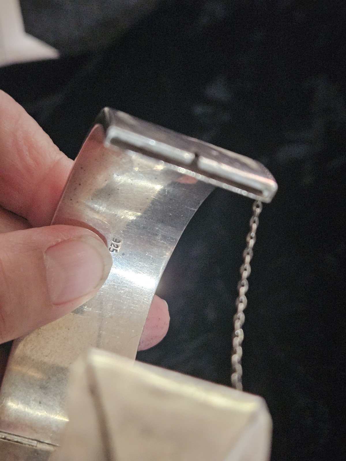 Antique Victorian Sterling Silver Engraved Scroll Bangle Bracelet 44g
