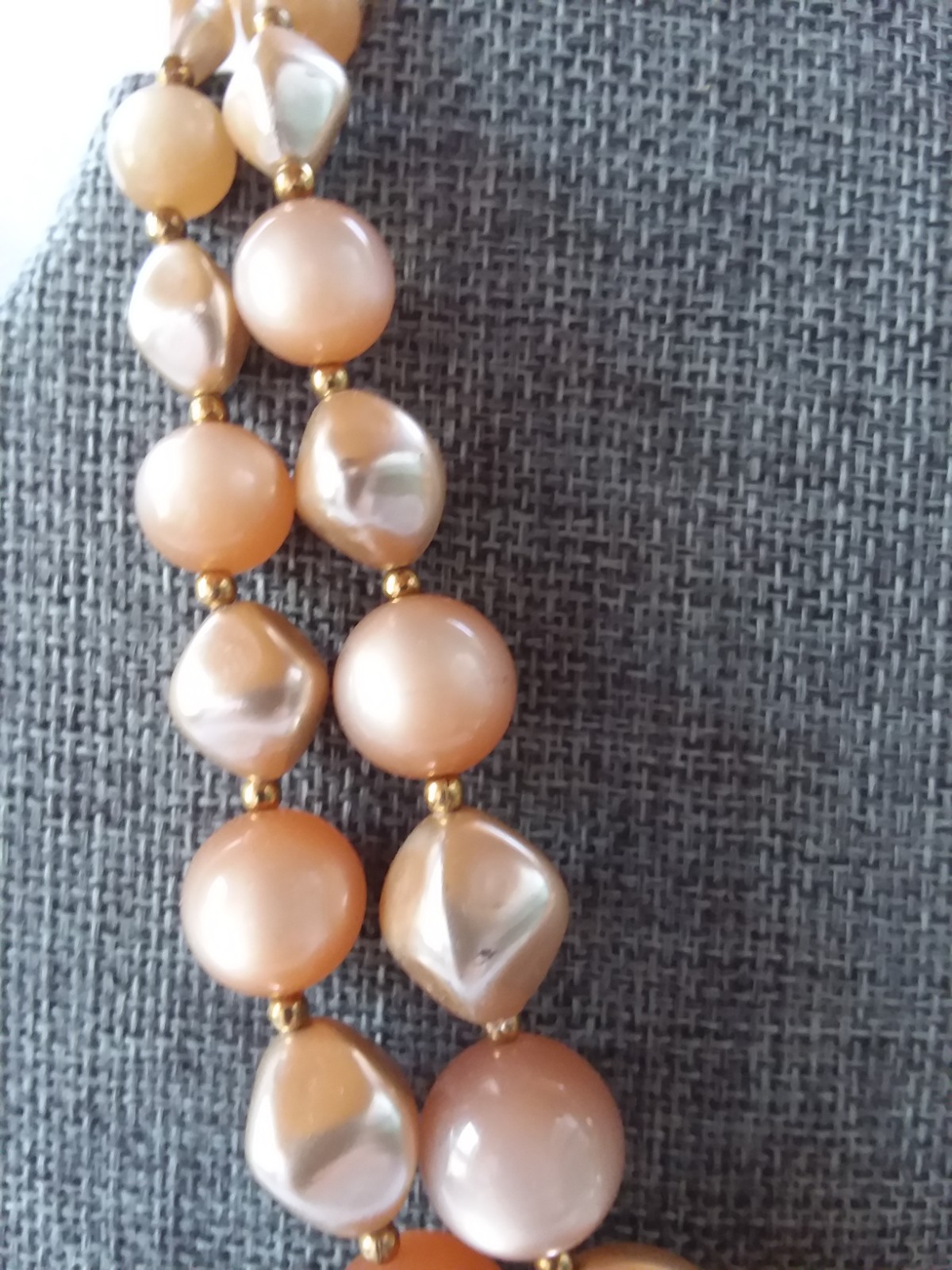 Lot Of 8 Pink, Peach,& off White Costume Jewelry Necklaces Plastic