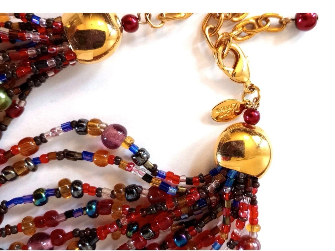 Joan Rivers Czech Necklace Torsade Multi-Strand Beaded Statement 17.5 in