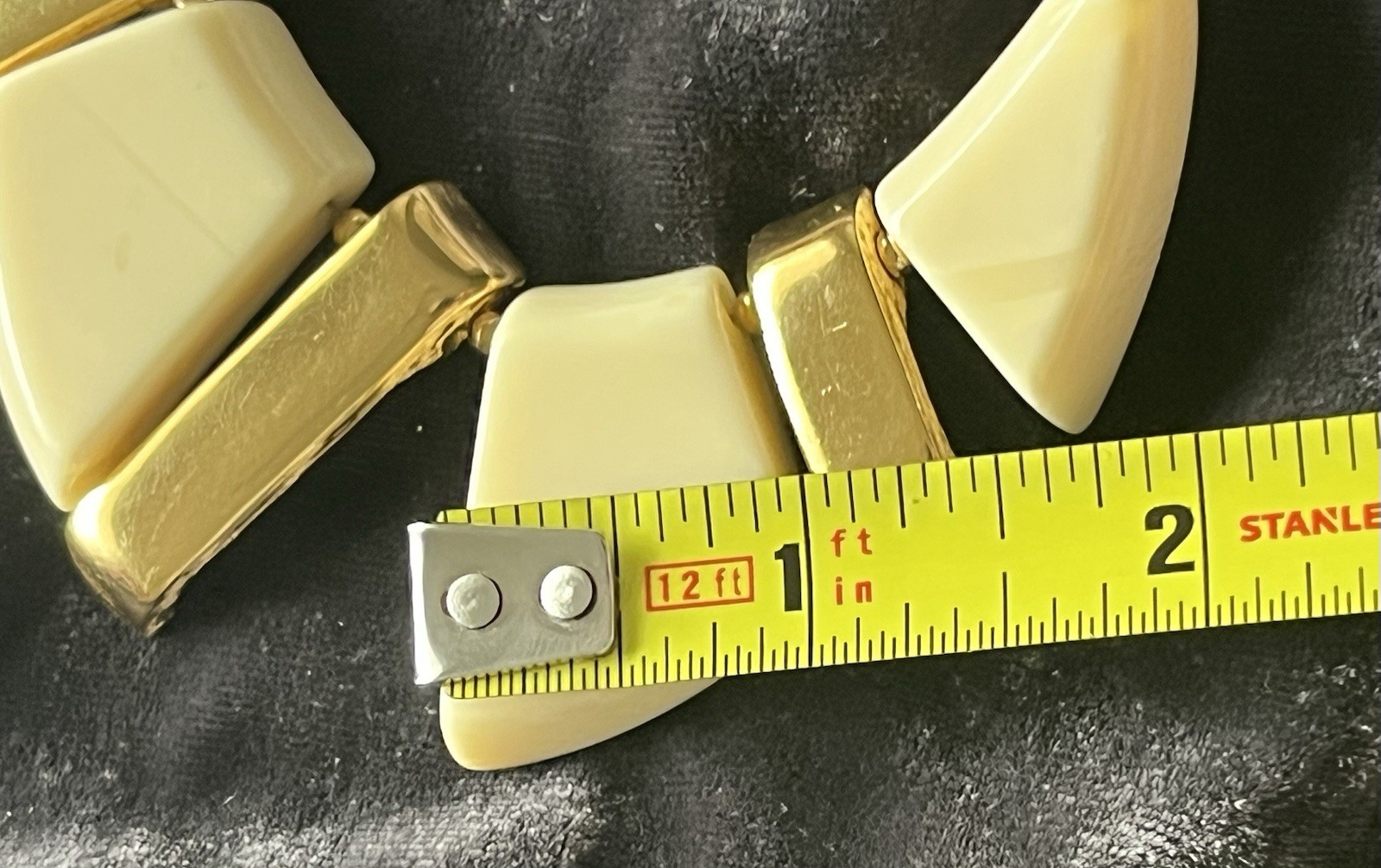 Napier Gold Tone and Ivory Accents Choker Necklace Vintage Statement
