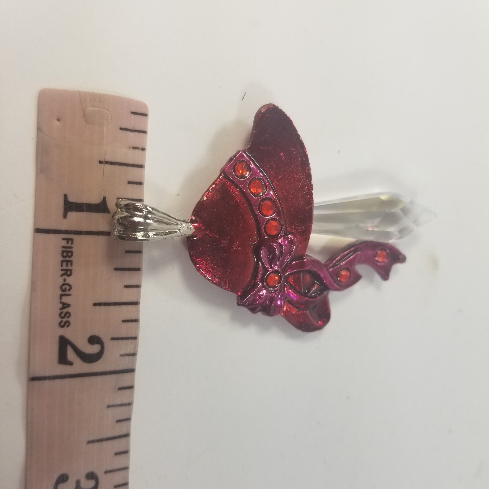 Red Hat Society Vintage Pendant Rhinestones Purple Bow