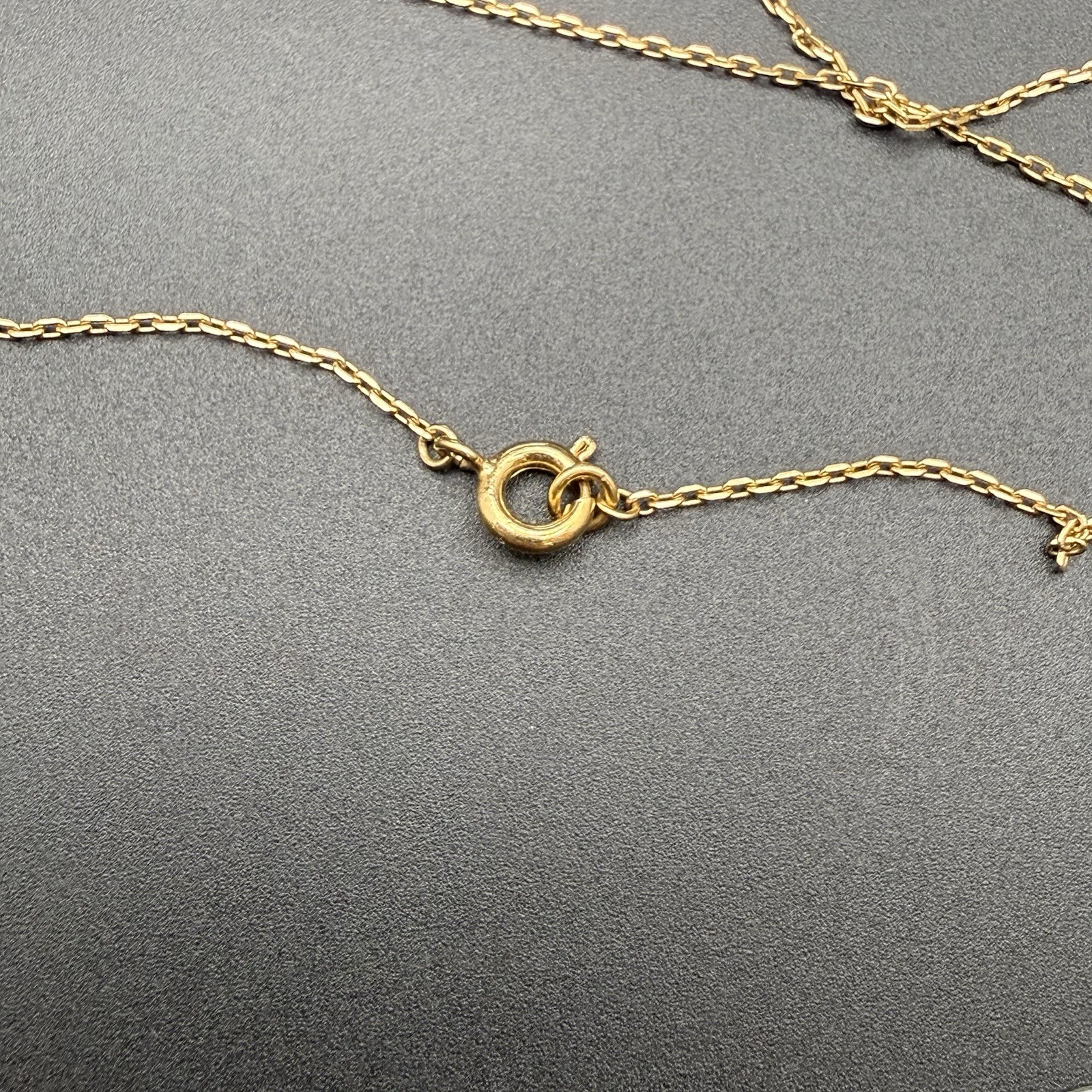Gold Tone Blush Champagne Cushion Cut Crystal Pendant Necklace Modernist Sparkle