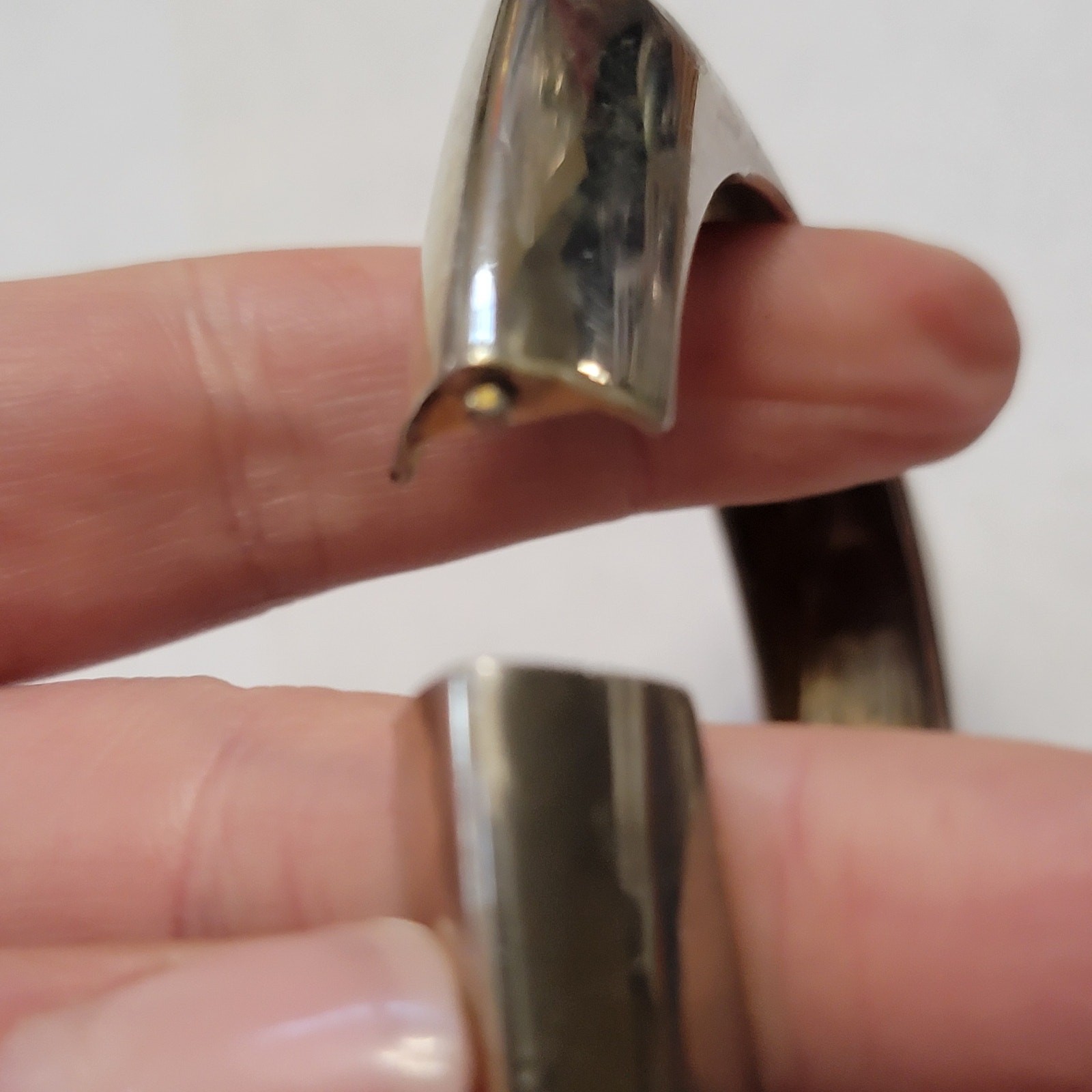 Vintage Silver Tone Hinged Bangle Bracelet, Chunky Square Cuff, Modern Minimal