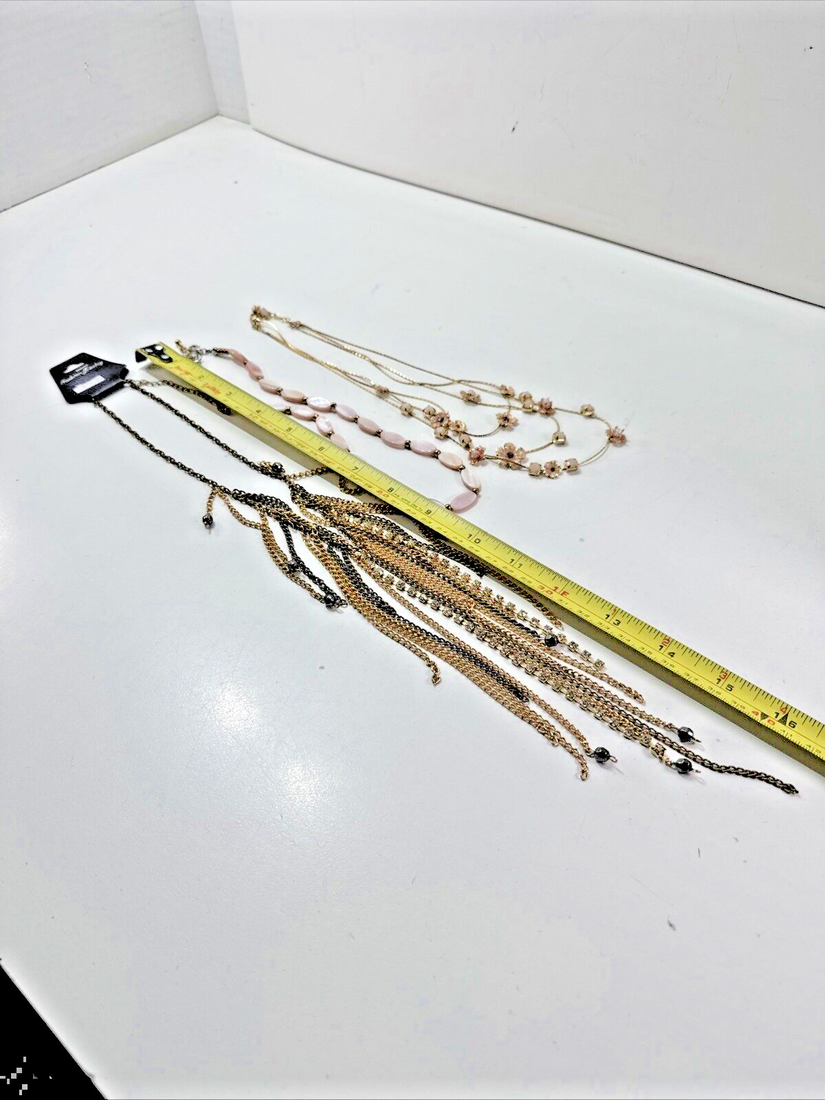 Beautiful Vintage Estate Lot 3x Beaded/Metal/STONES Necklaces 1 New w Tags