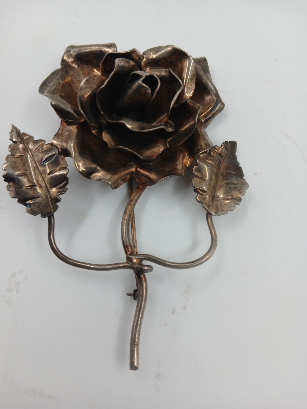 Vintage Copper Brass Flower Bangle Cuff Bracelet Boho Large