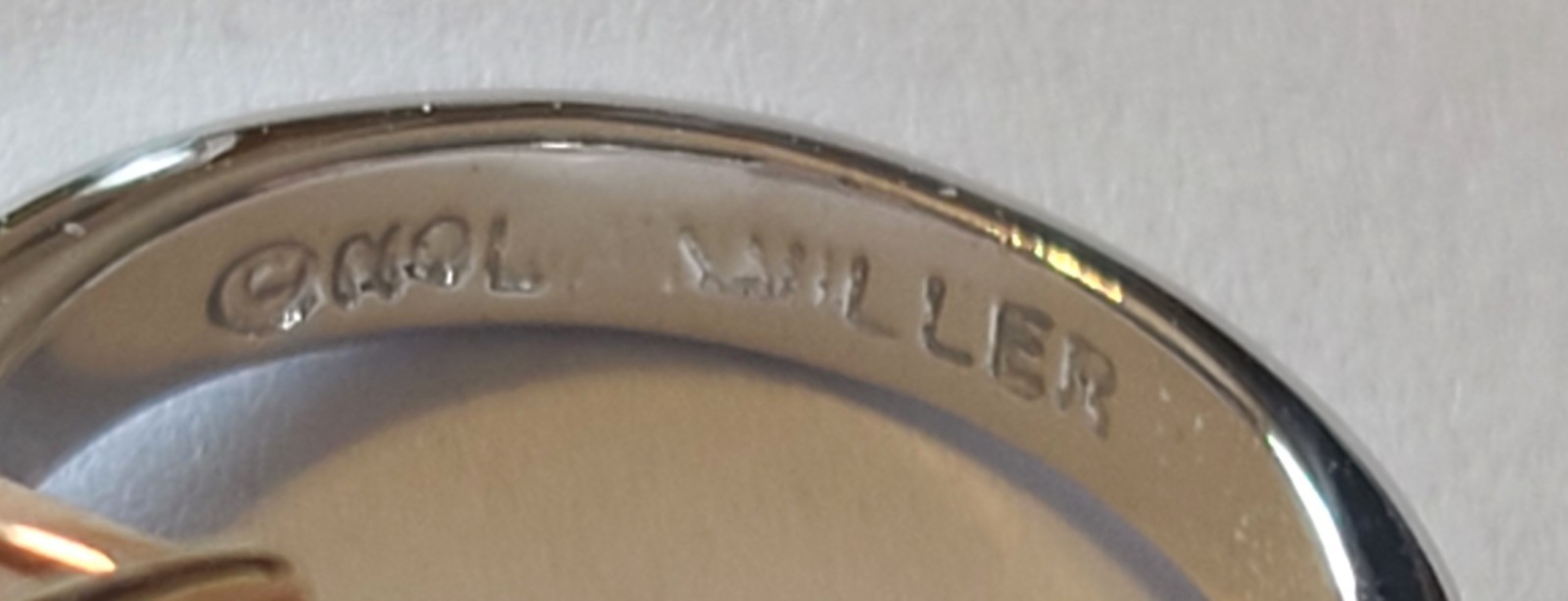 Vintage Nolan Miller Rendezvous Two Tone Trillion Cut Ring Size 5