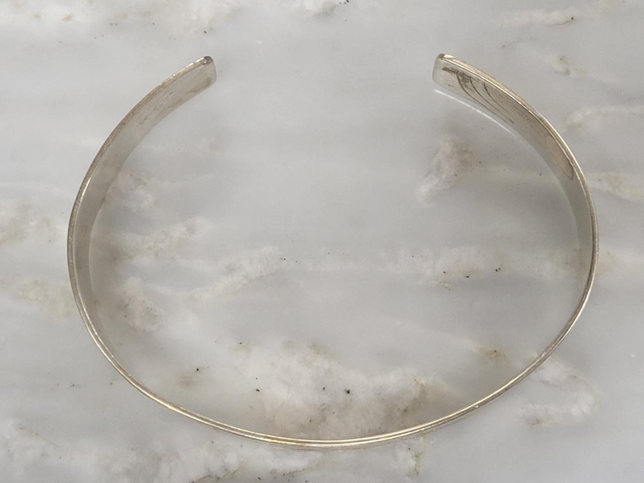 Vintage Sterling Silver Etched Cuff Bracelet ~ 6-3/4″ ~ 18g ~ 9-C713