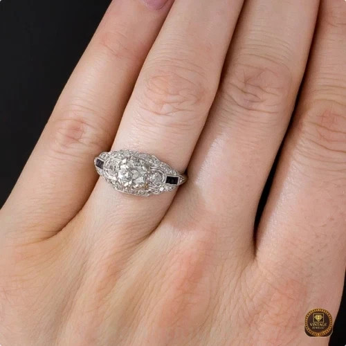 Antique Vintage Round Cut White Diamond Wedding Anniversary Ring 14k Gold Finish