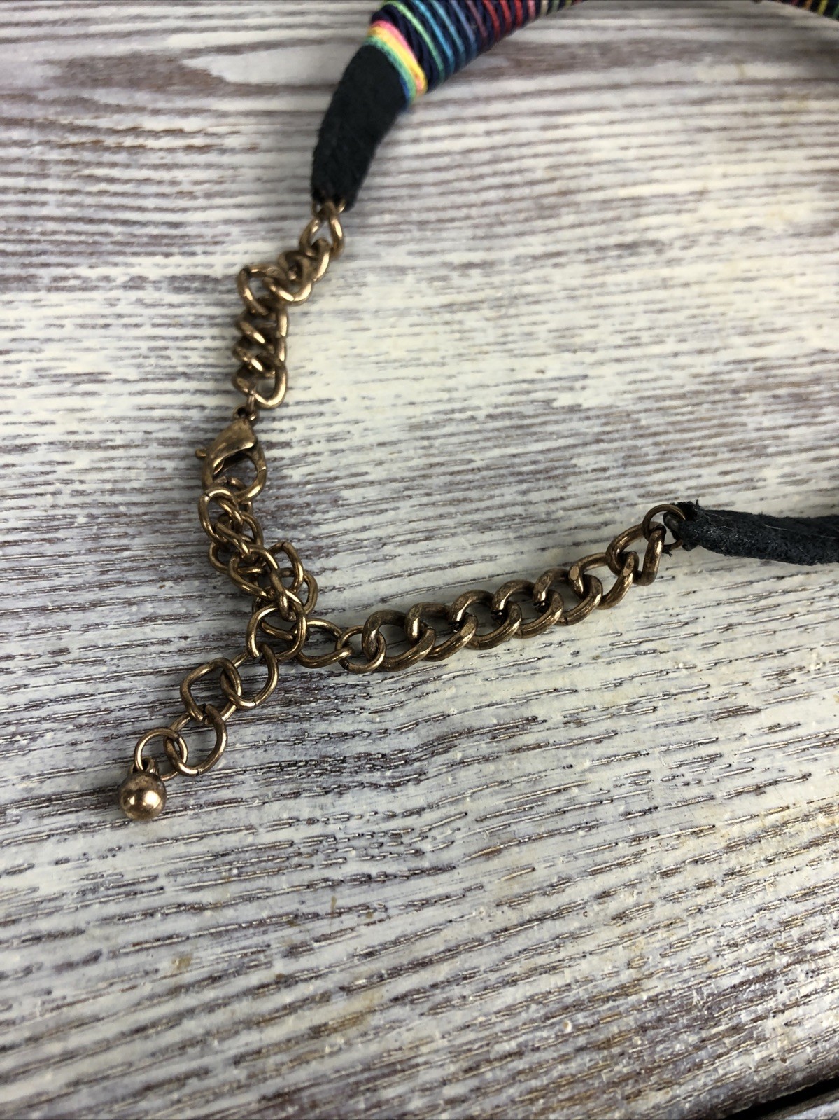 Boho Necklace Braided Collar Choker Lobster Claw Clasp Plus Fits 16-18” Vtg Look