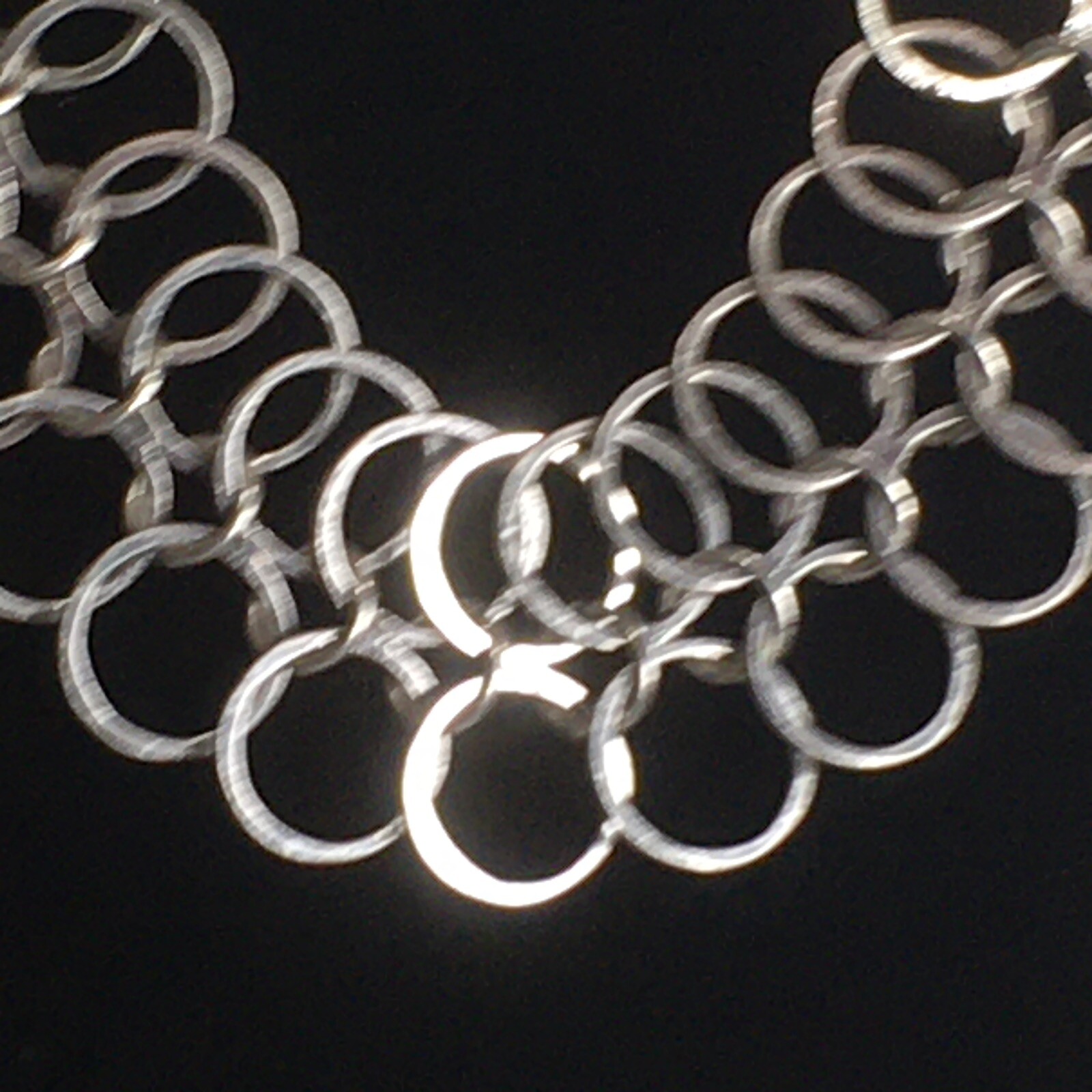 Lucky Brand Necklace Classic Silver Tone Double Circle Link Chain Adjustable