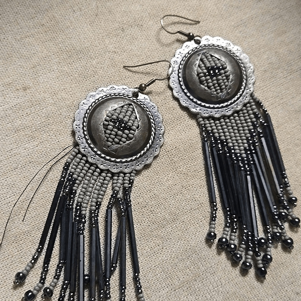 Vintage Silver Concho Beaded Earrings Sigrid Olsen Pearl Bracelet Set
