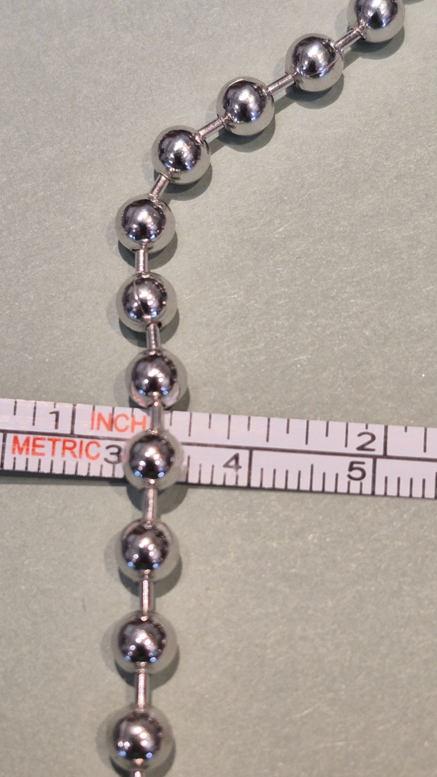 Older Sterling Silver 5mm Ball Bead Chain Necklace or Choker 16″ – 22.2gms