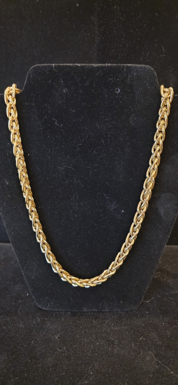 Vintage Monet Rope Chain Necklace Gold Tone, 36″ long 8.4mm Thick