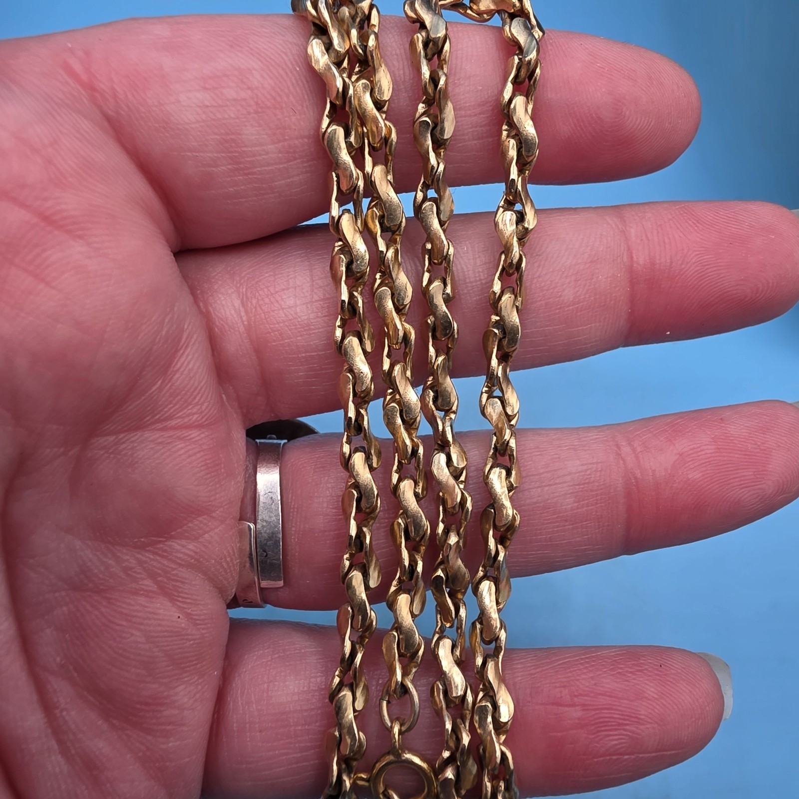 Vintage 9k Gold Chain Necklace W/ 12K GF Clasp