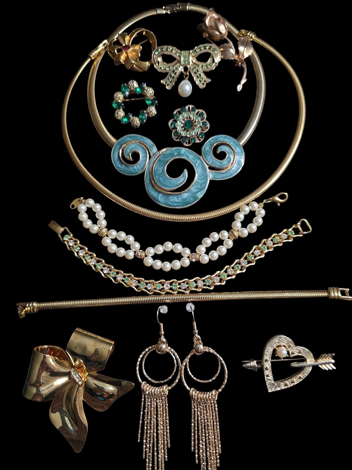Vintage To Now Goldtone Jewelry Lot Monet Avon Giovanni