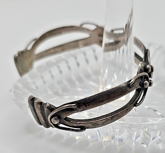 Vintage Taxco 980 Fine Silver Cuff 1940s Mexico Split Band 24.15g Modernist