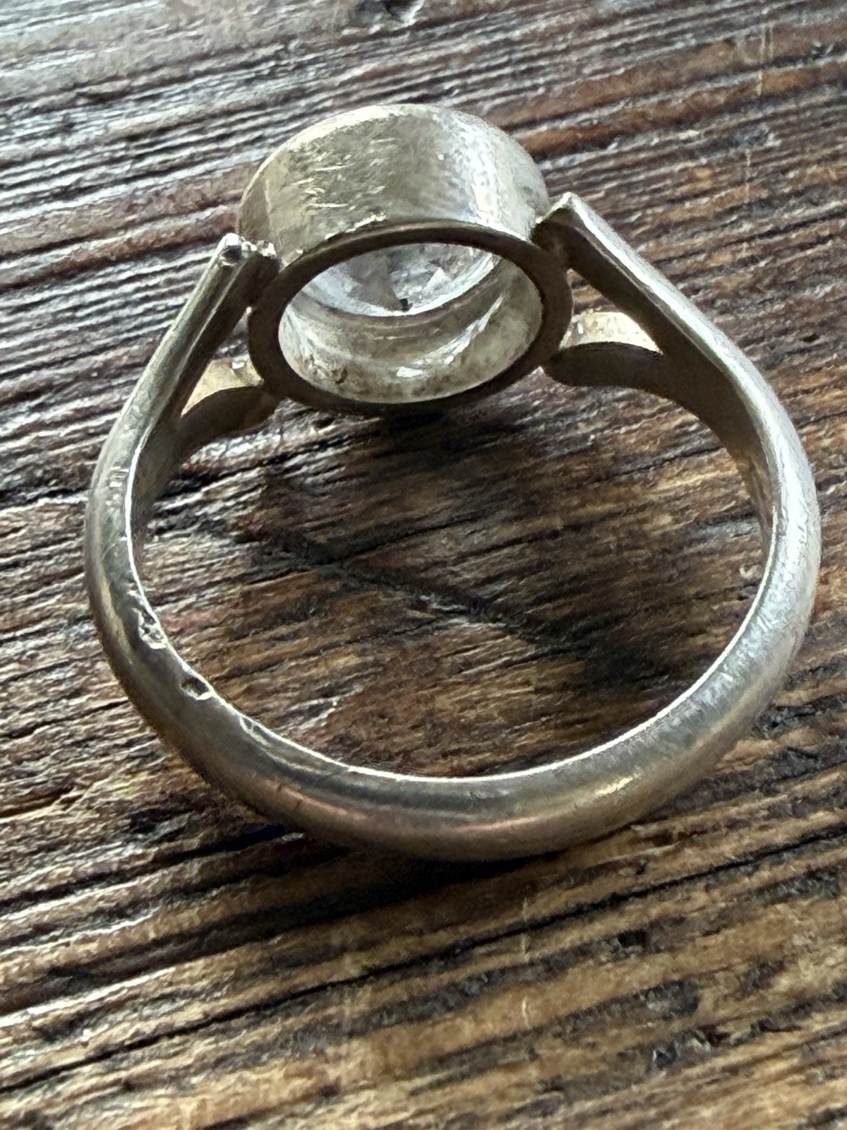 N.E From Vintage Denmark 925S Sterling Silver Modernist Ring Rock Crystal 4