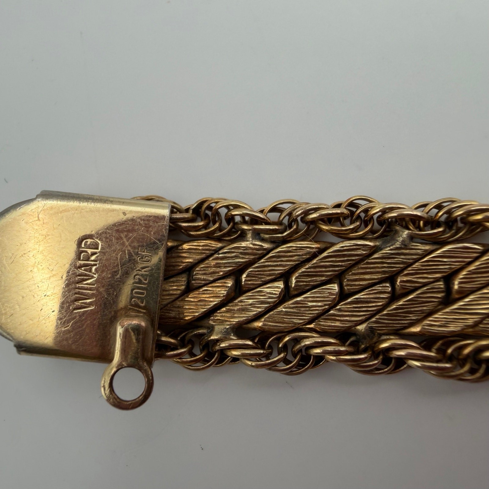 Vintage Winard 12K Gold Filled Mesh Rope Bracelet 22g AS IS / FLAW