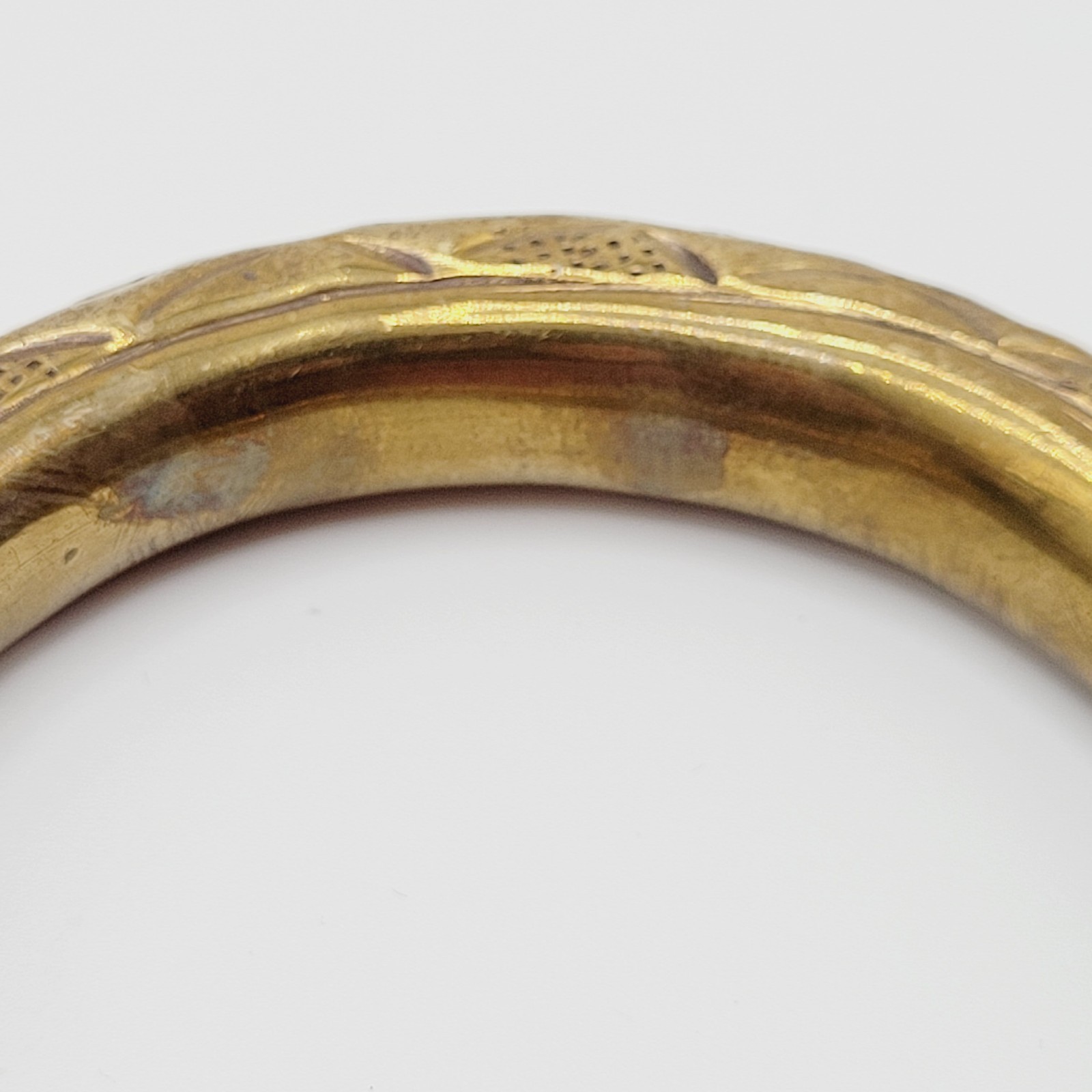 Chinese Wedding Chime Bangle Brass Repousse Chased Hollow Vintage Bracelet