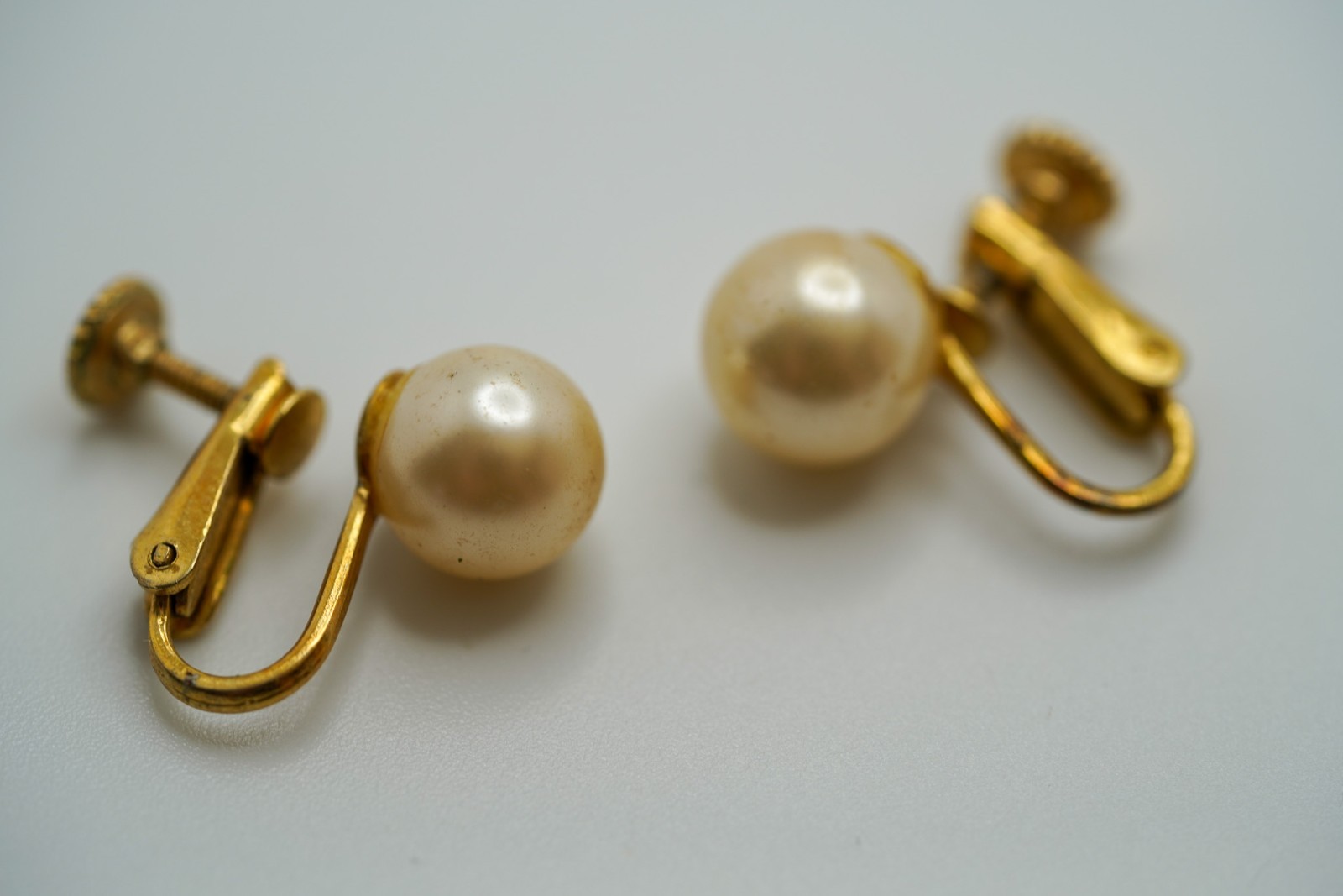 Vintage Marcella Faux Pearl Clip Earrings 1.8cm JB1