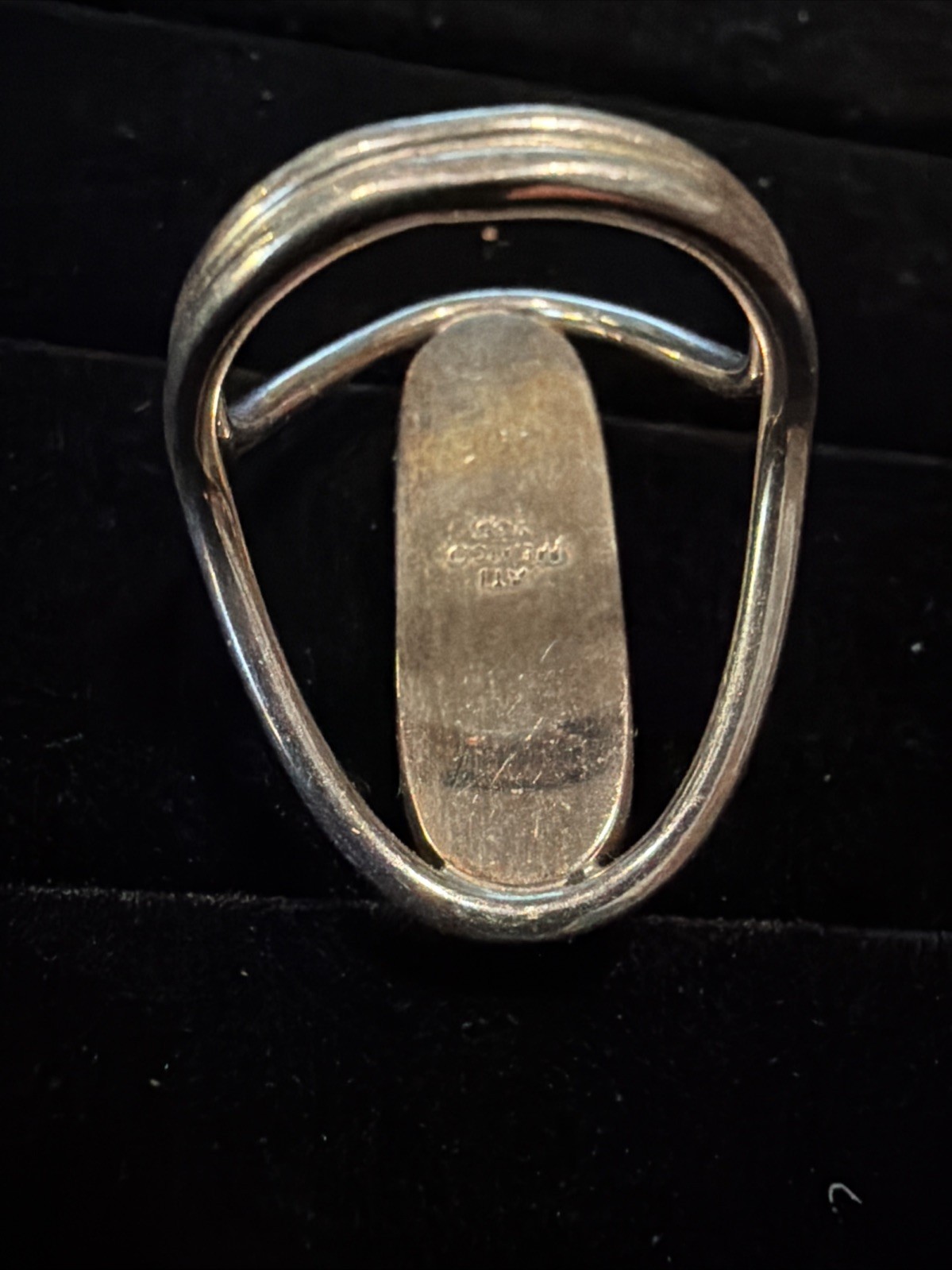 VINTAGE STERLING SILVER MEXICO ATI 925 LARGE BLACK ONYX RING NICE