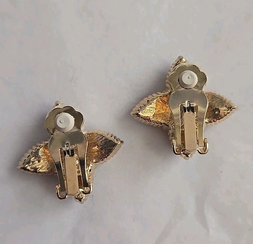 Vtg Avon Mogul Topaz Lucite Cabochon Star Dangle Pin Pendant Clip Earrings