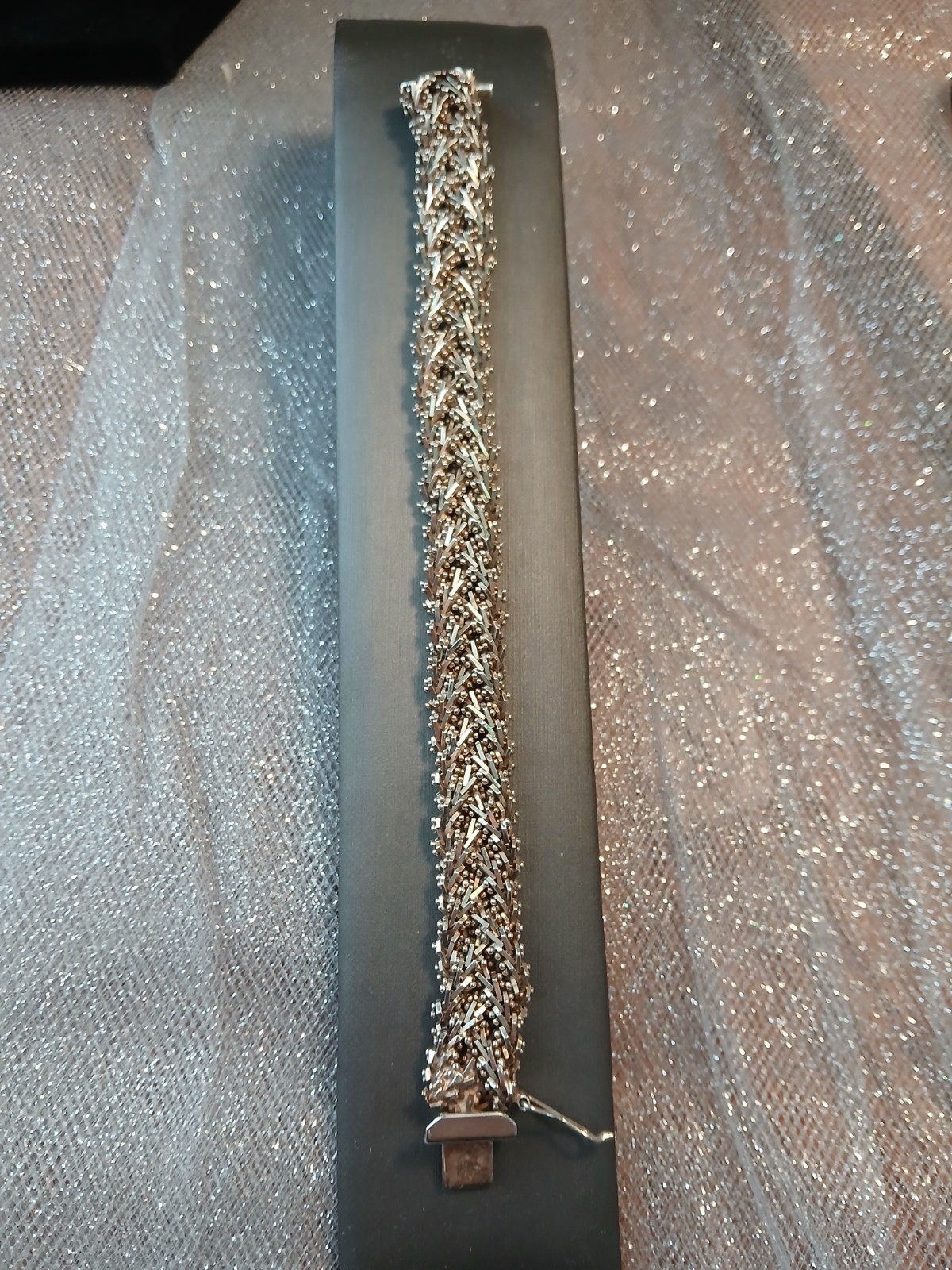 Sterling Silver 37.85 gram Bracelet Handcrafted Weaved Flexable Taxco MEX 6.5″