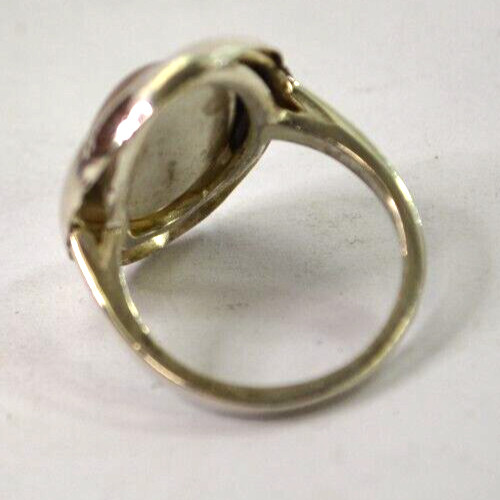 Cute Ladies Rose Quartz Cabochon Ring Sterling Silver sz 6.75