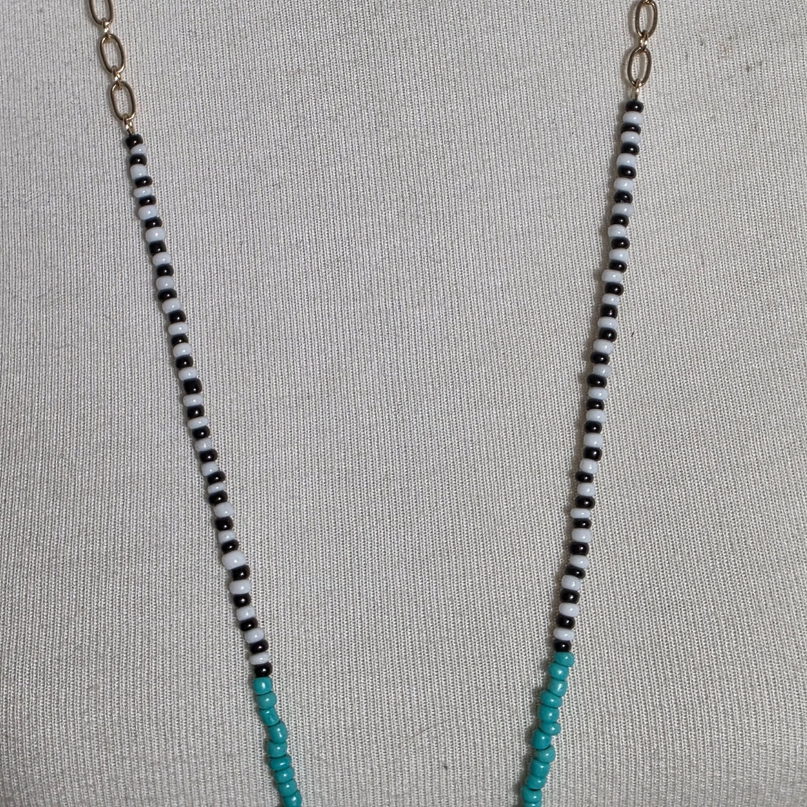 Sugarfix by BaubleBar Beaded Tassel Bohoemian-Style Necklace Teal-Colored