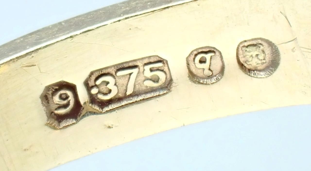 Amazing Vintage 1970s Brutalist Modernist 9K Gold Pyrite Cocktail Ring 1971 7.25