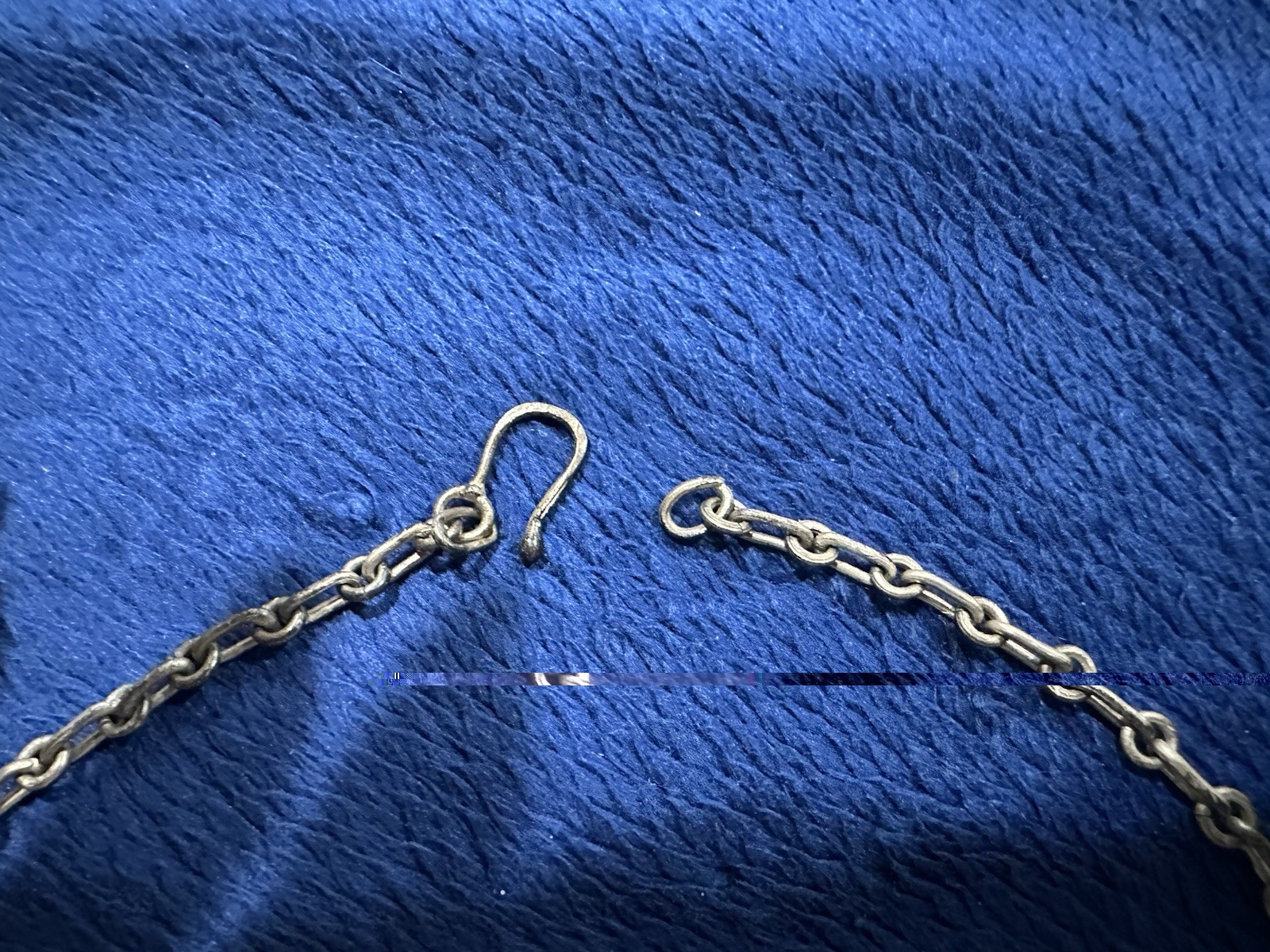 Vintage 900 Silver Egyptian Revival Panel Choker Necklace, 16.5in Long