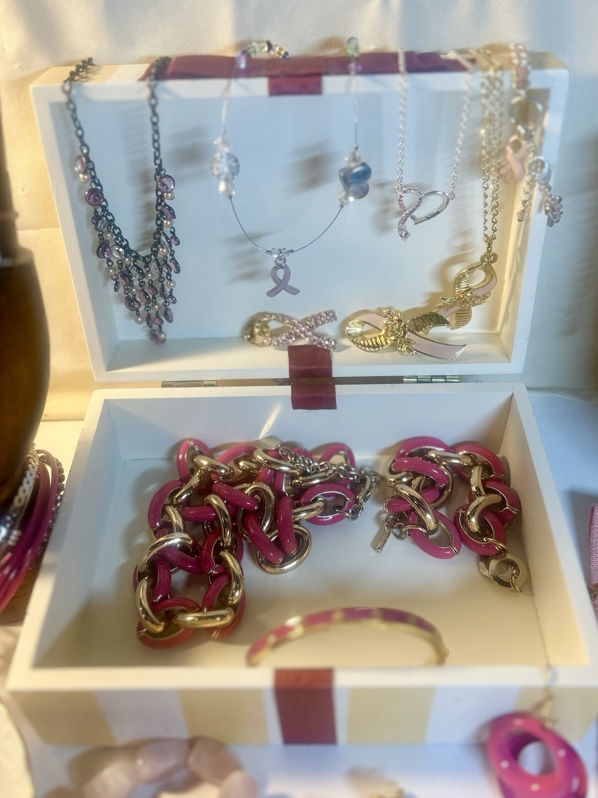 Grandma’s Vintage/Estate PINK Jewelry Lot 80+ Pieces, Some Signed/NWT