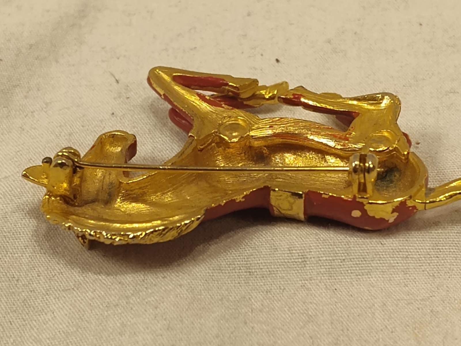 Vintage Red Horse Brooch Pin Equestrian