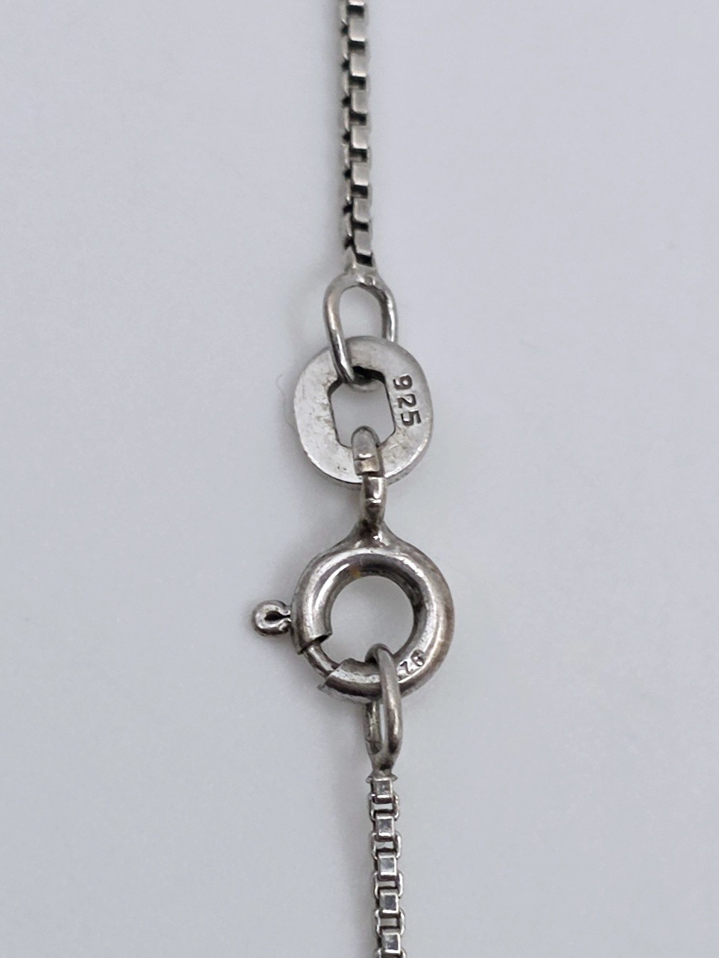Vintage 925 Sterling Silver Moonstone Amethyst Teardrop Pendant Necklace 18″
