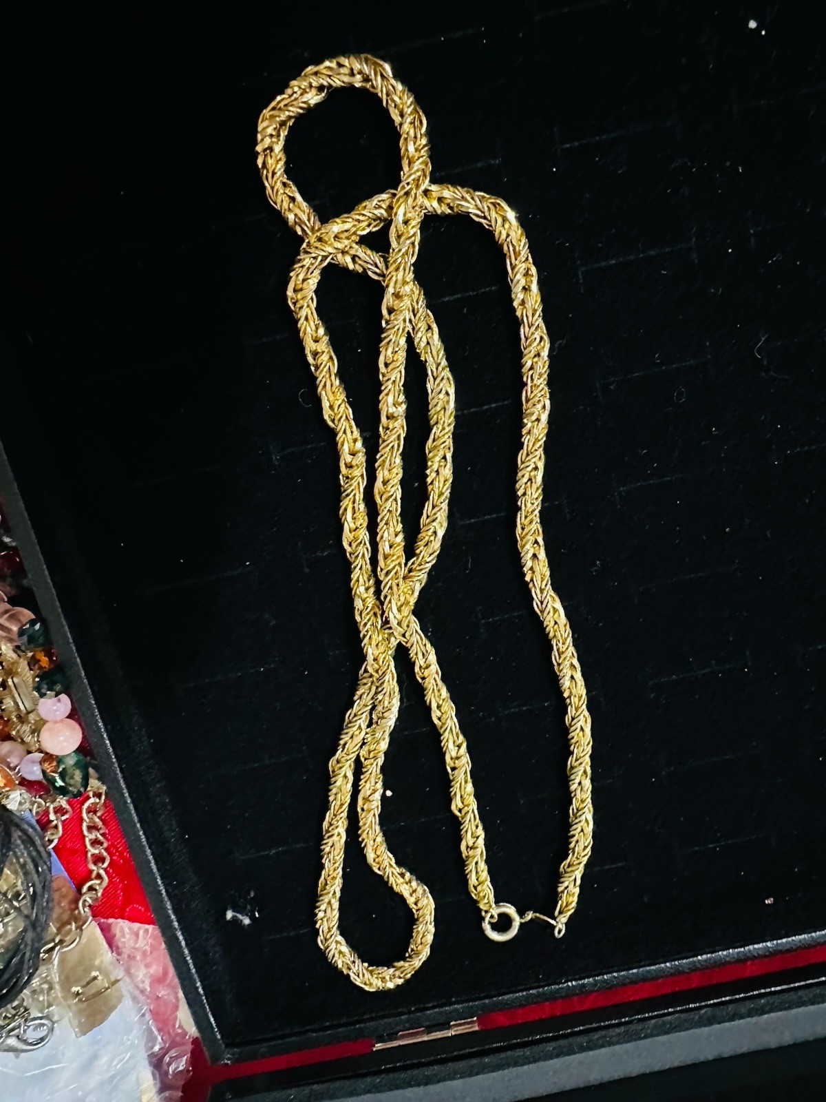 VTG 30″ Grosse Germany Dior Designer Gold Tone Long 1971 Wheat Chain Necklace