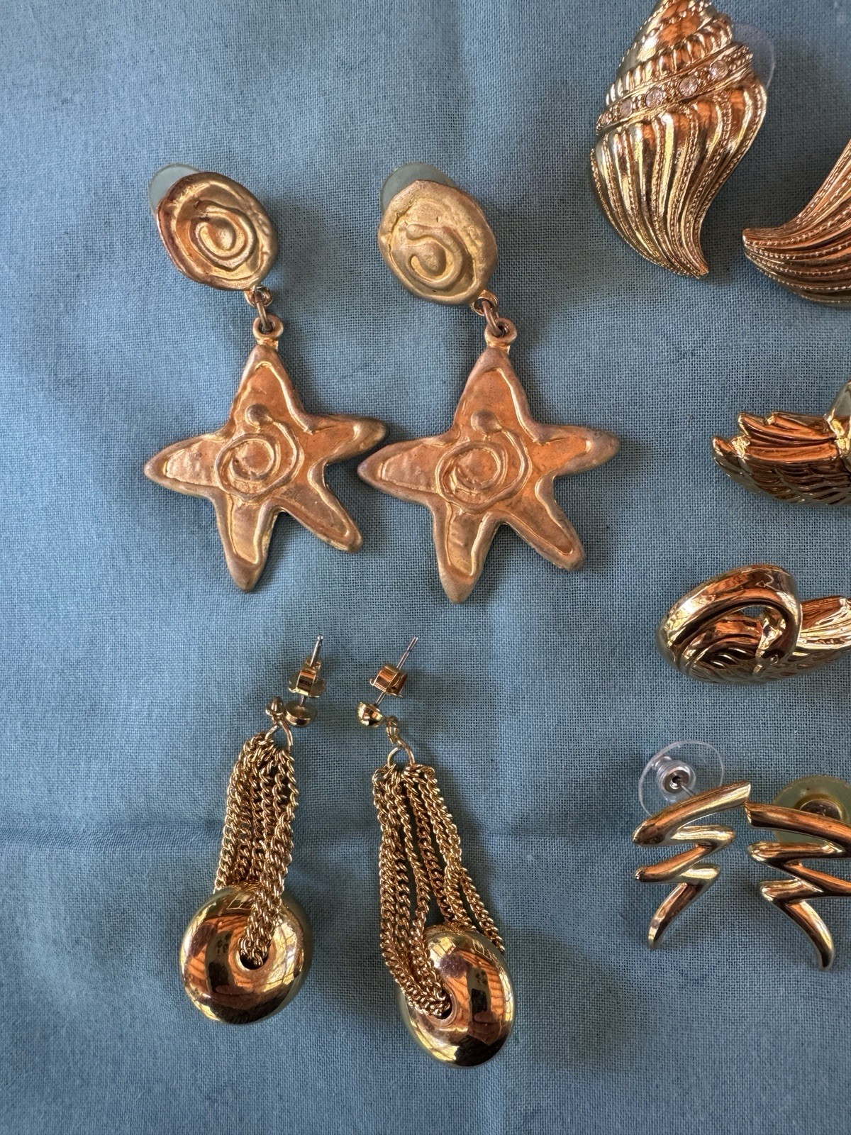 Vintage Earrings Lot, Avon, Gold Tone Earrings, 8 Pairs