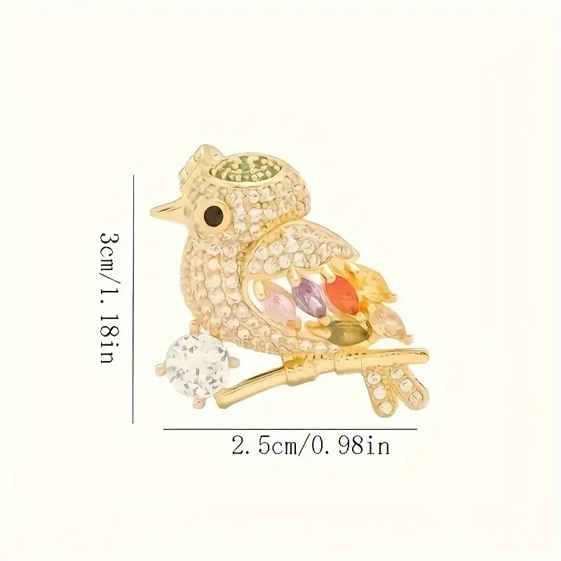 Fashionable Bird Brooch Pin With Rhinestone Accents Clothing Lapel Pin Free Ship