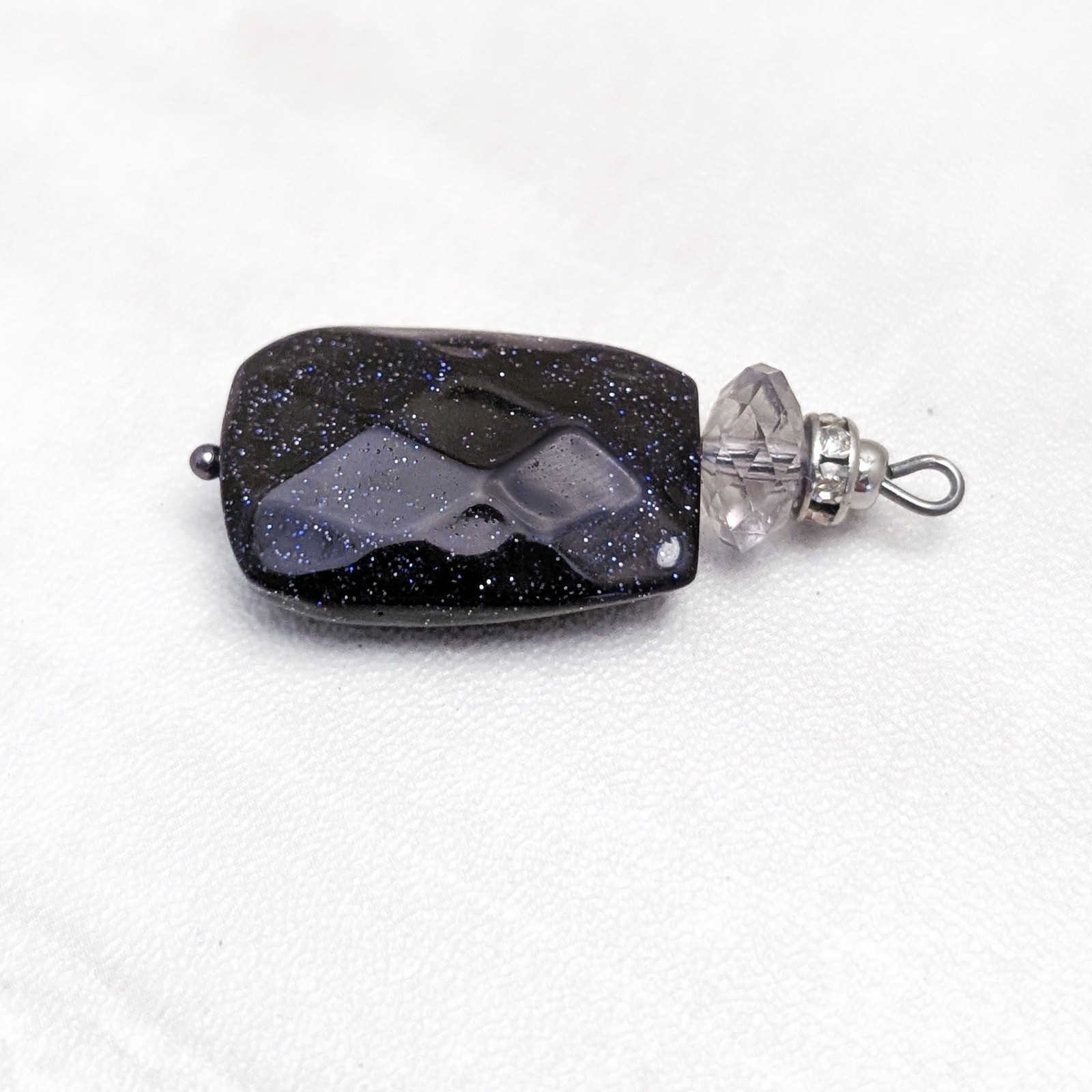 Vintage Pendant Midnight Tones Blue Glittery Dark Tones