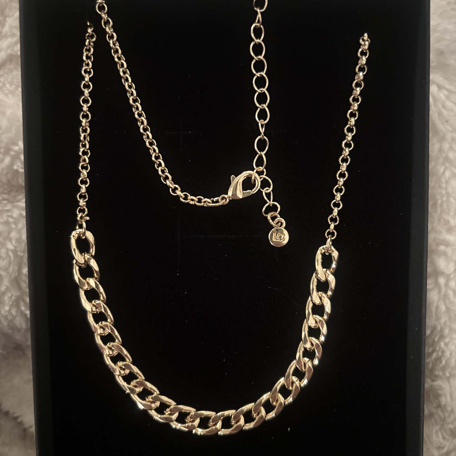 LIZ CLAIBORNE GOLD TONE CHAIN LINK NECKLACE 16 Inch +3 Inch Extender ￼
