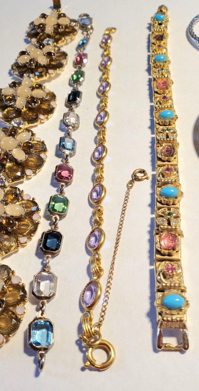 Vintage Bracelet Lot Of 6, Different Makers, Styles, Composition, Ages, Color