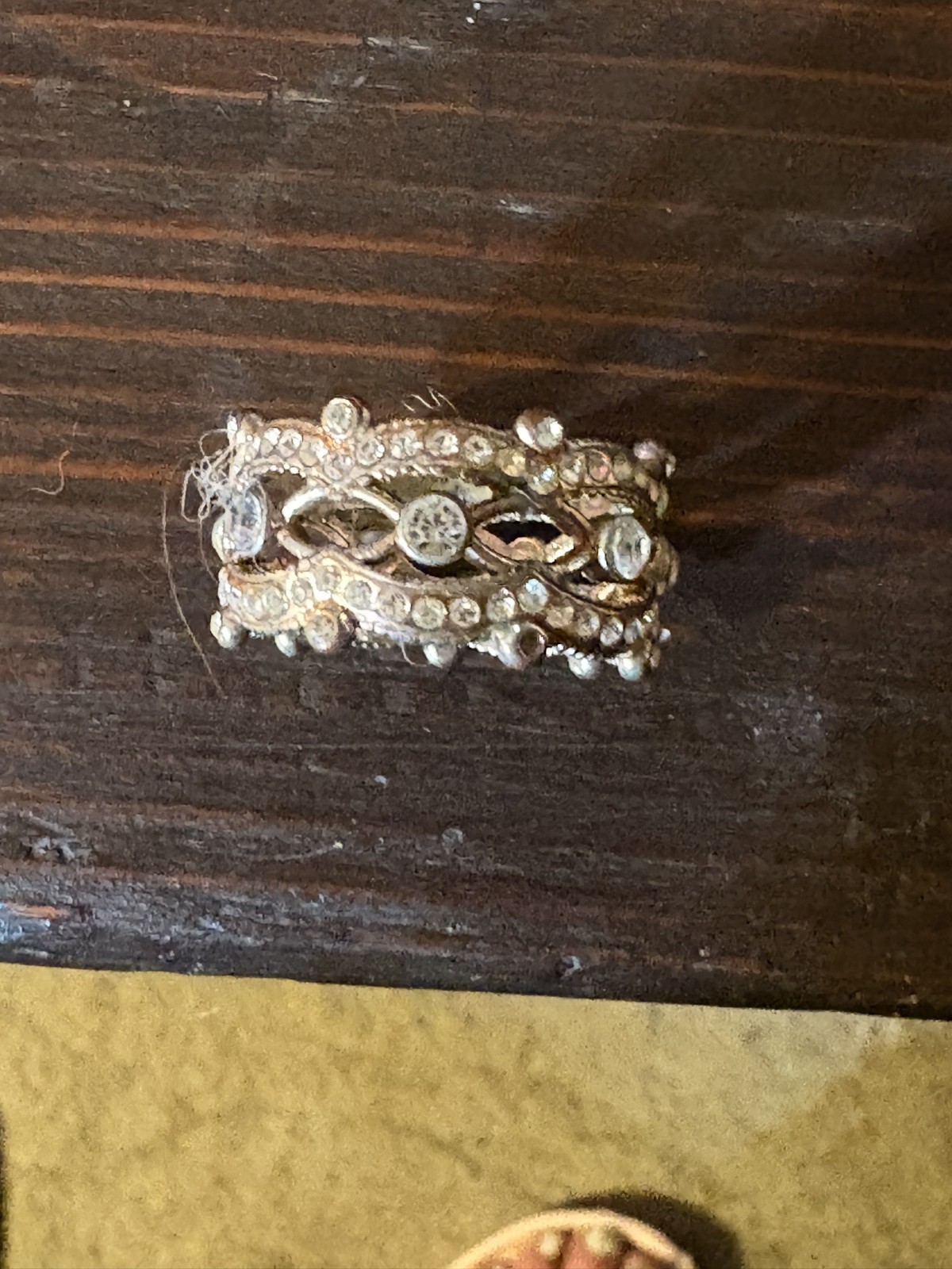 Vintage Silver tone Eternity Band size 9 approximately 1/2 inch wide