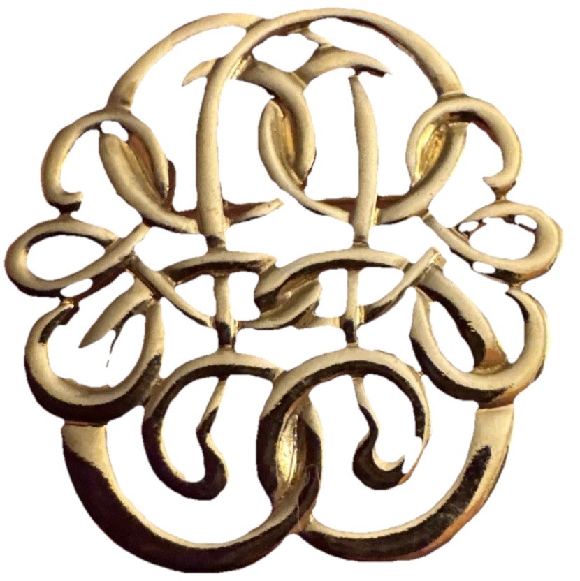 Gold Tone Brooch Or Wear As A Necklace With Gold Tone Necklace