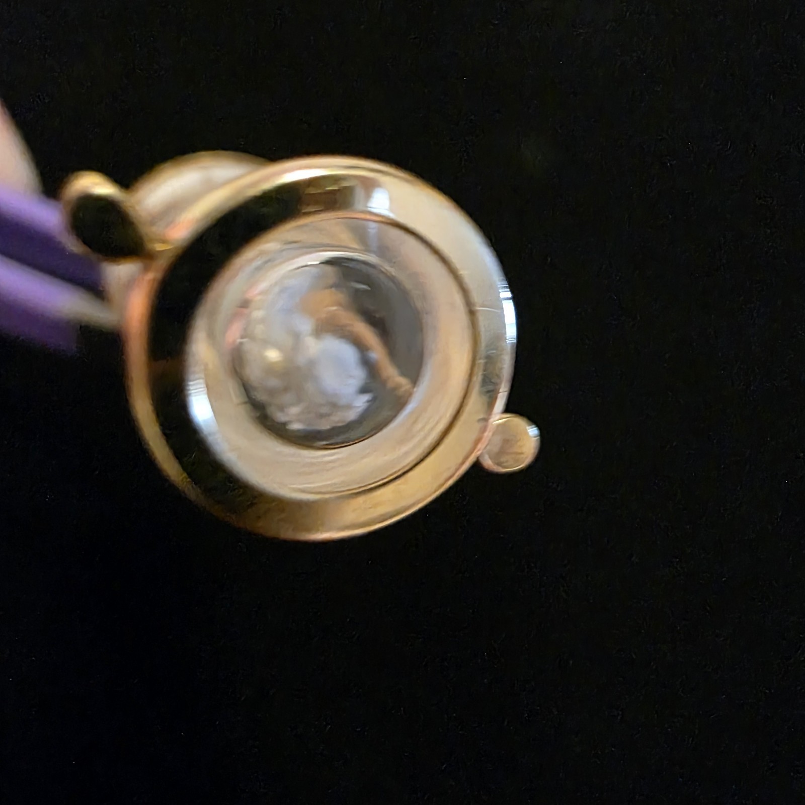 14kt yg Hour Glass Charm with Diamond Chips